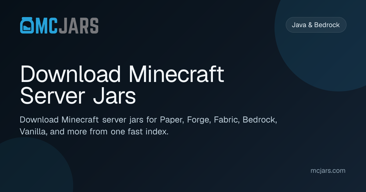 MCJars - Minecraft Server Jar Downloads